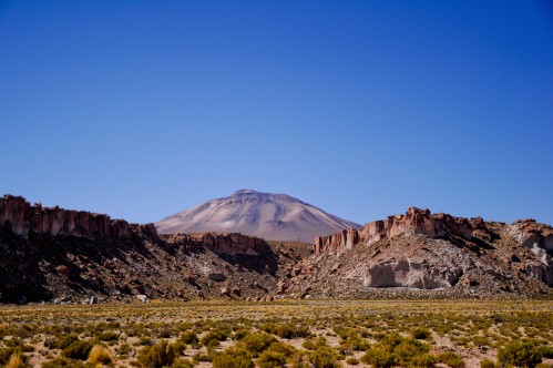 The Tuzgle volcano and the entrance to the quebrada