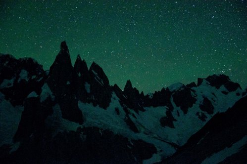 The Torre massif and the stars. We spent a second night in our little bivy