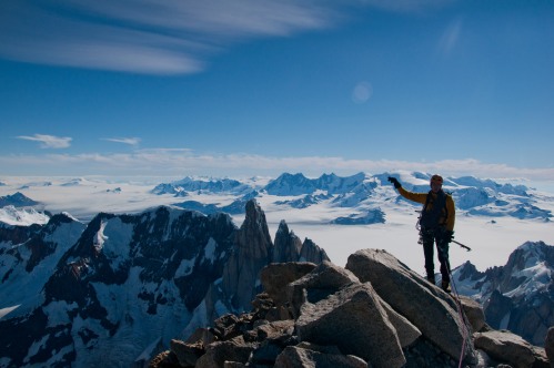 Louis on the summit of Fitz Roy